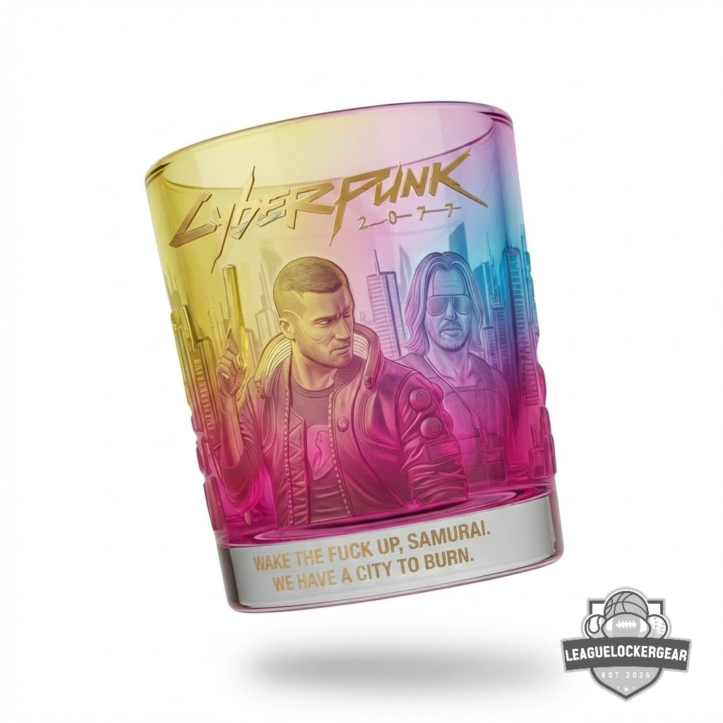 Cyberpunk 2077 Johnny Silverhand Night City Whiskey Glass