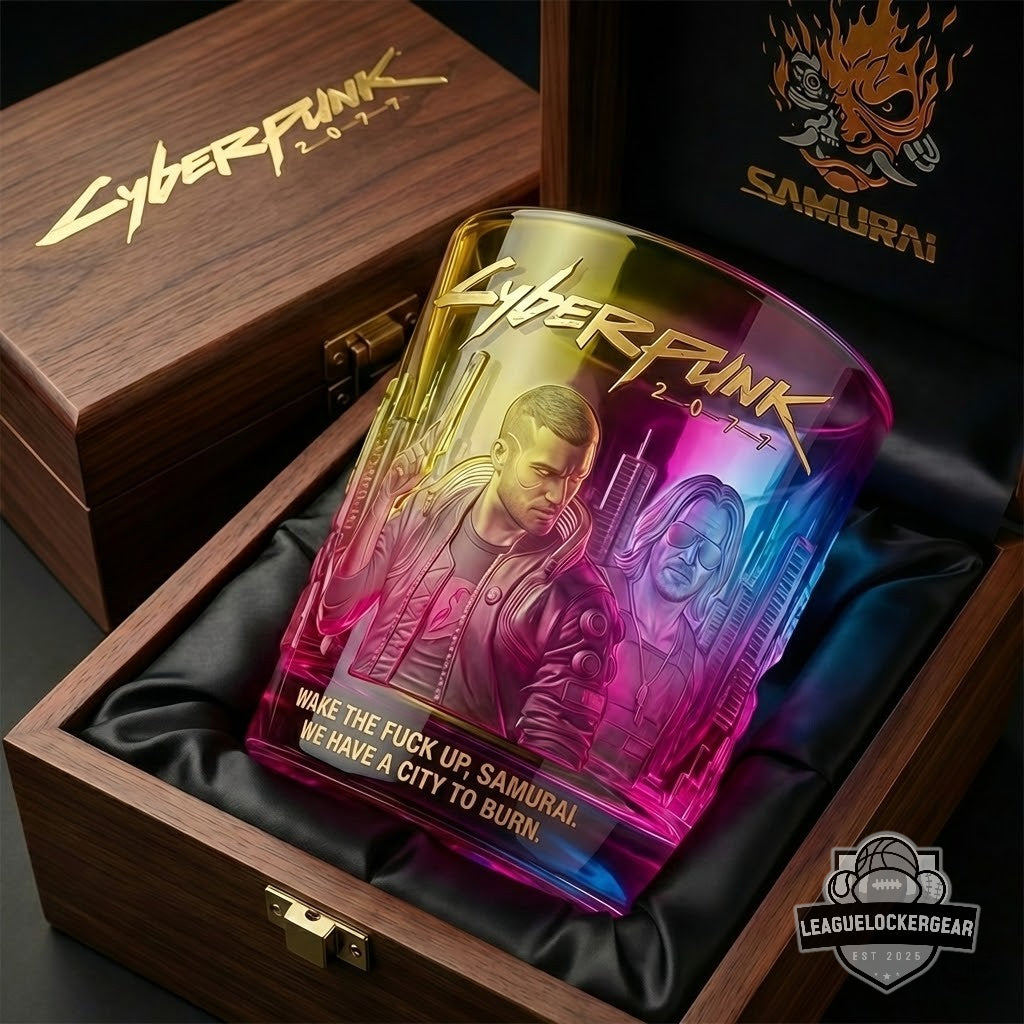 Cyberpunk 2077 Johnny Silverhand Night City Whiskey Glass