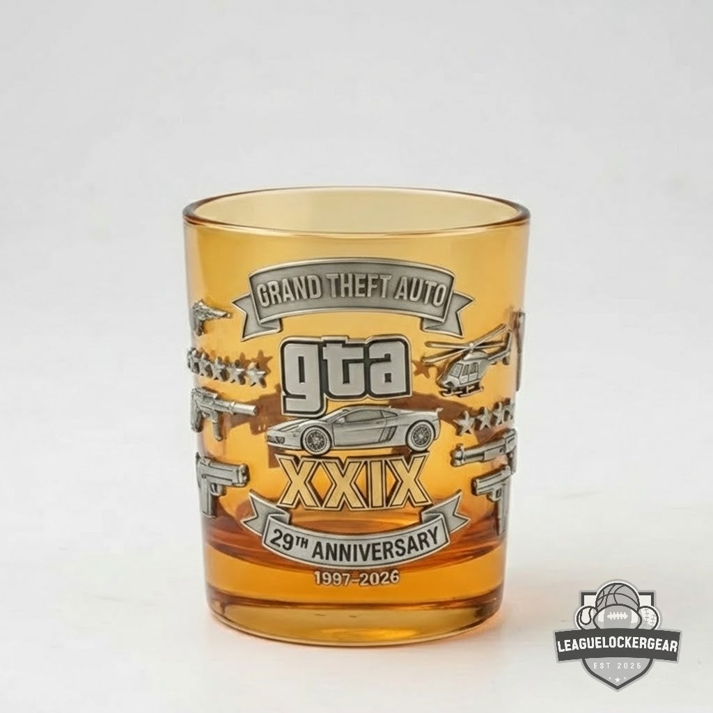Grand Theft Auto 29th Anniversary 1997-2026 Whiskey Glass