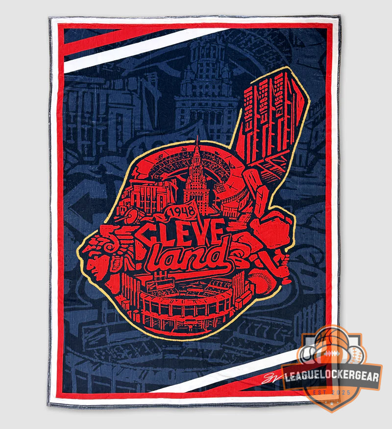 Cleveland Indians 1948 Champions Cityscape Blanket