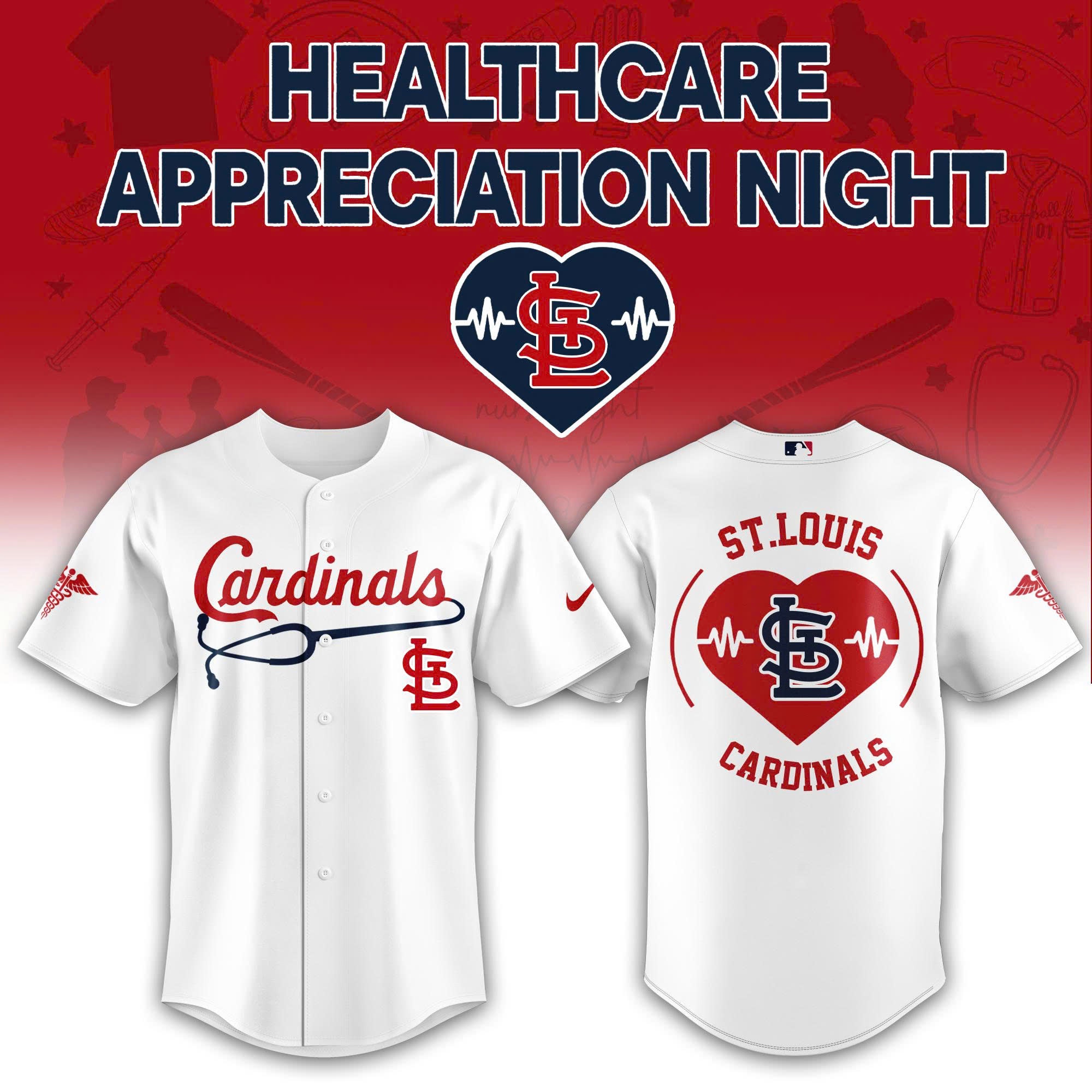 St. Louis Cardinals Healthcare Appreciation Night Baseball Jersey