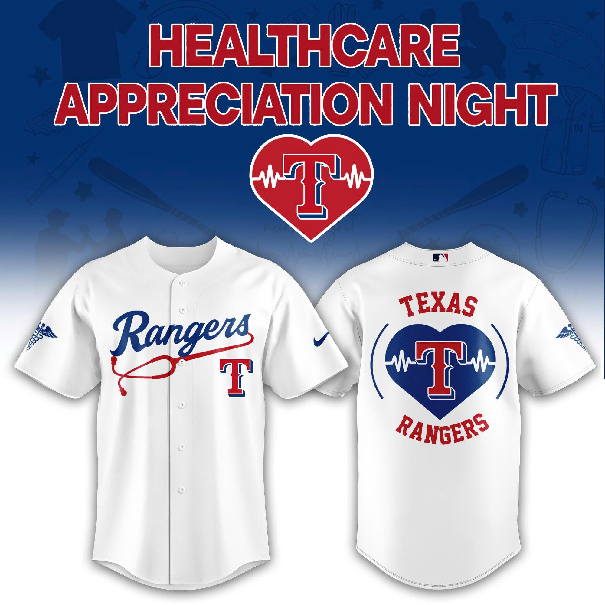 Texas Rangers Healthcare Appreciation Night Baseball Jersey
