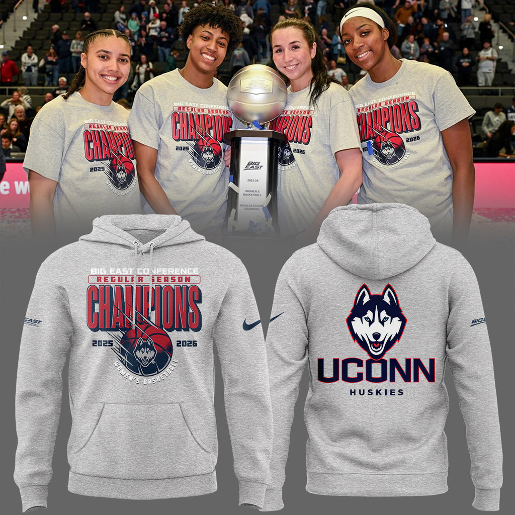 UConn Huskies Women’s Basketball Big East Conference Regular Season Champions 2025-26 Hoodie