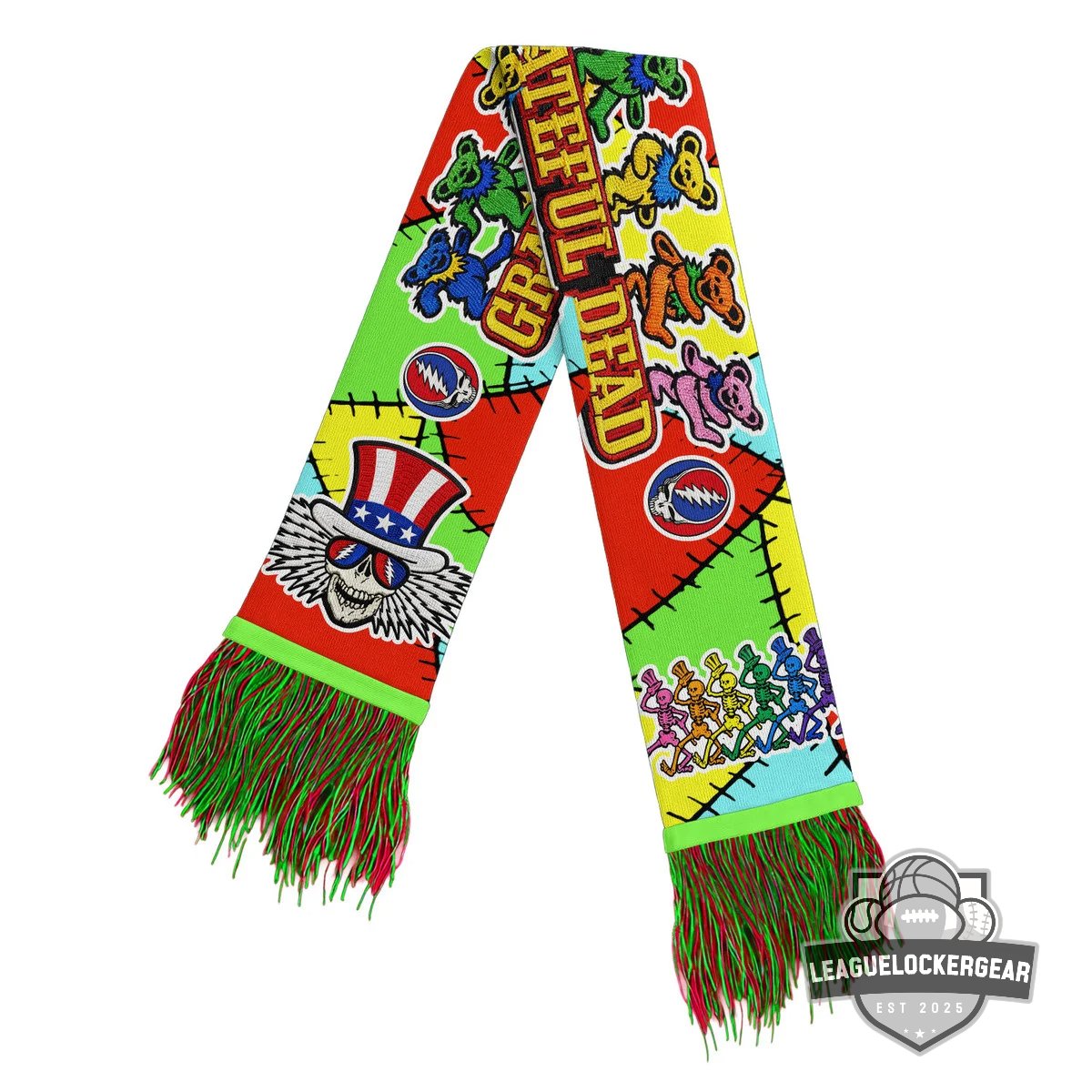 Grateful Dead Dancing Bears Steal Your Face Scarf