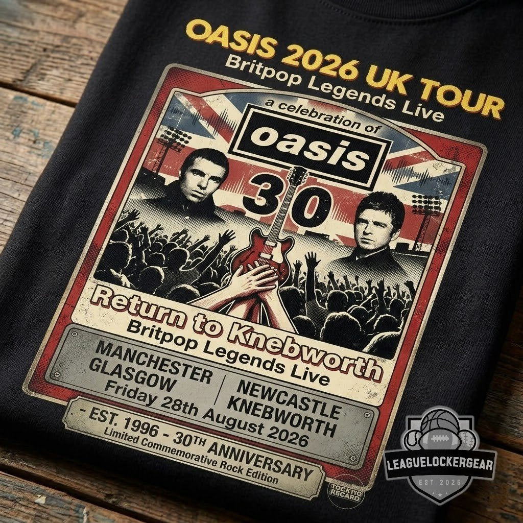 Oasis 2026 UK Tour 30th Anniversary Return to Knebworth T-Shirt