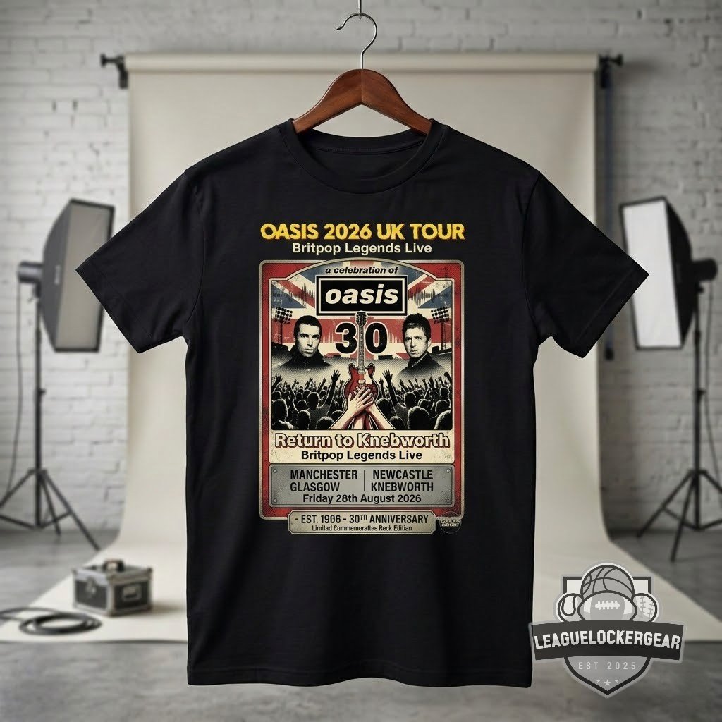 Oasis 2026 UK Tour 30th Anniversary Return to Knebworth T-Shirt