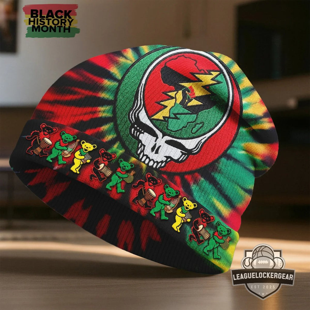 Grateful Dead Black History Month Steal Your Face Africa Beanie
