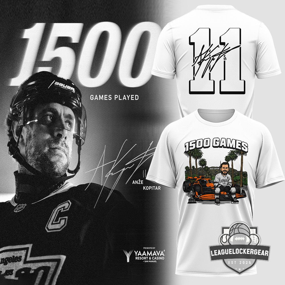 Anže Kopitar Los Angeles Kings 1500 Games T-Shirt