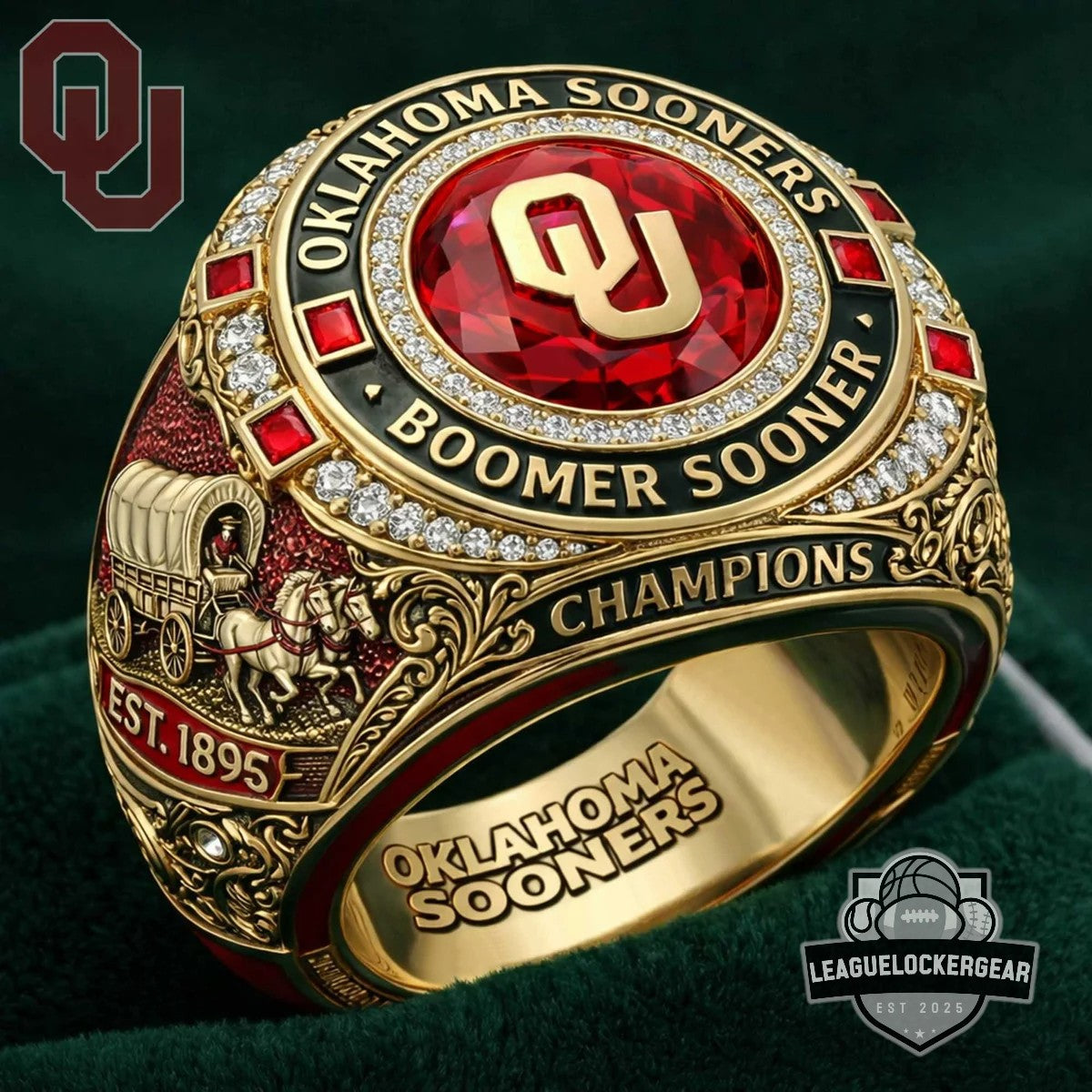 Oklahoma Sooners Boomer Sooner Champions EST. 1895 Ring