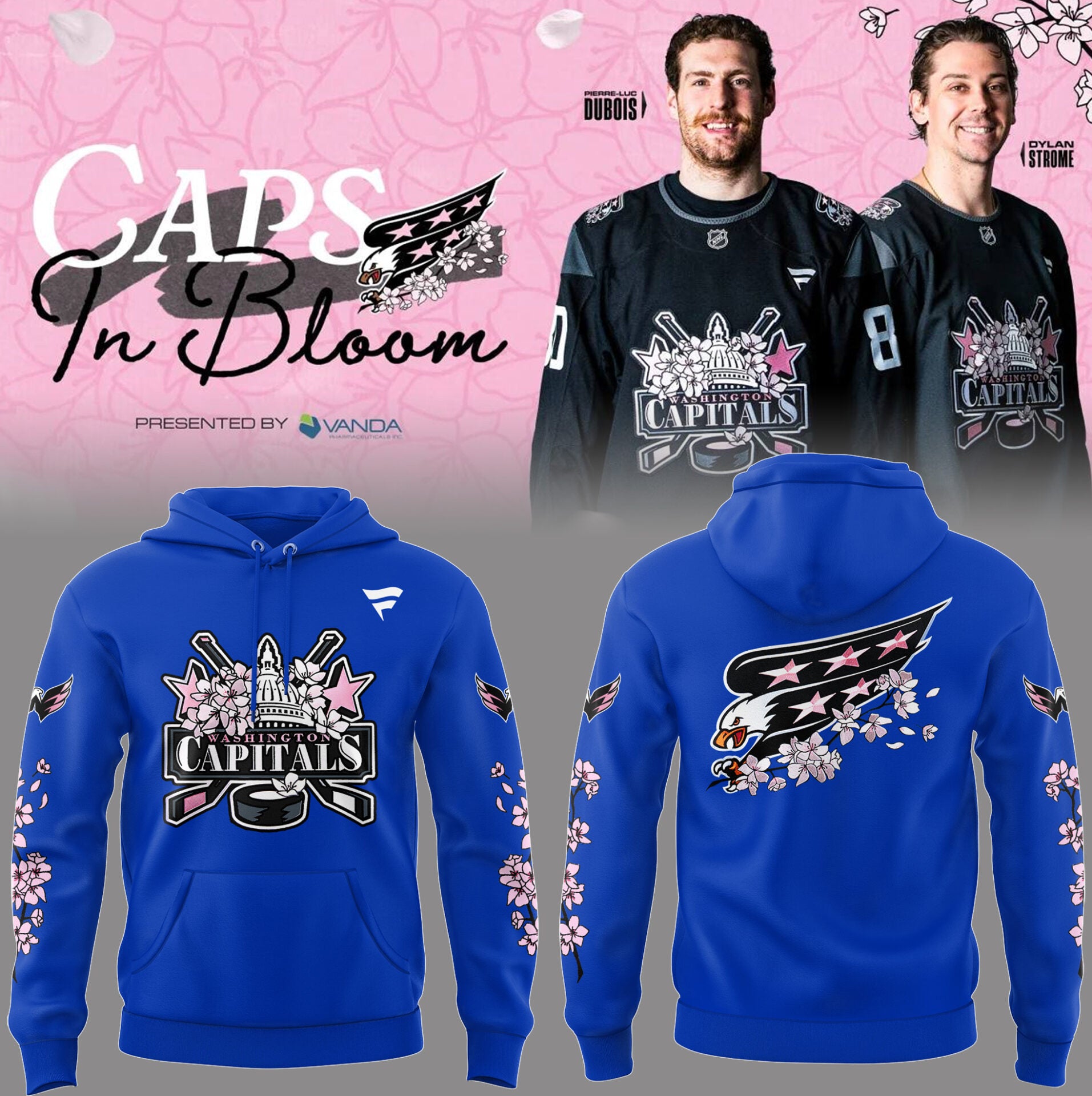 Washington Capitals Caps In Bloom Cherry Blossom Hoodie