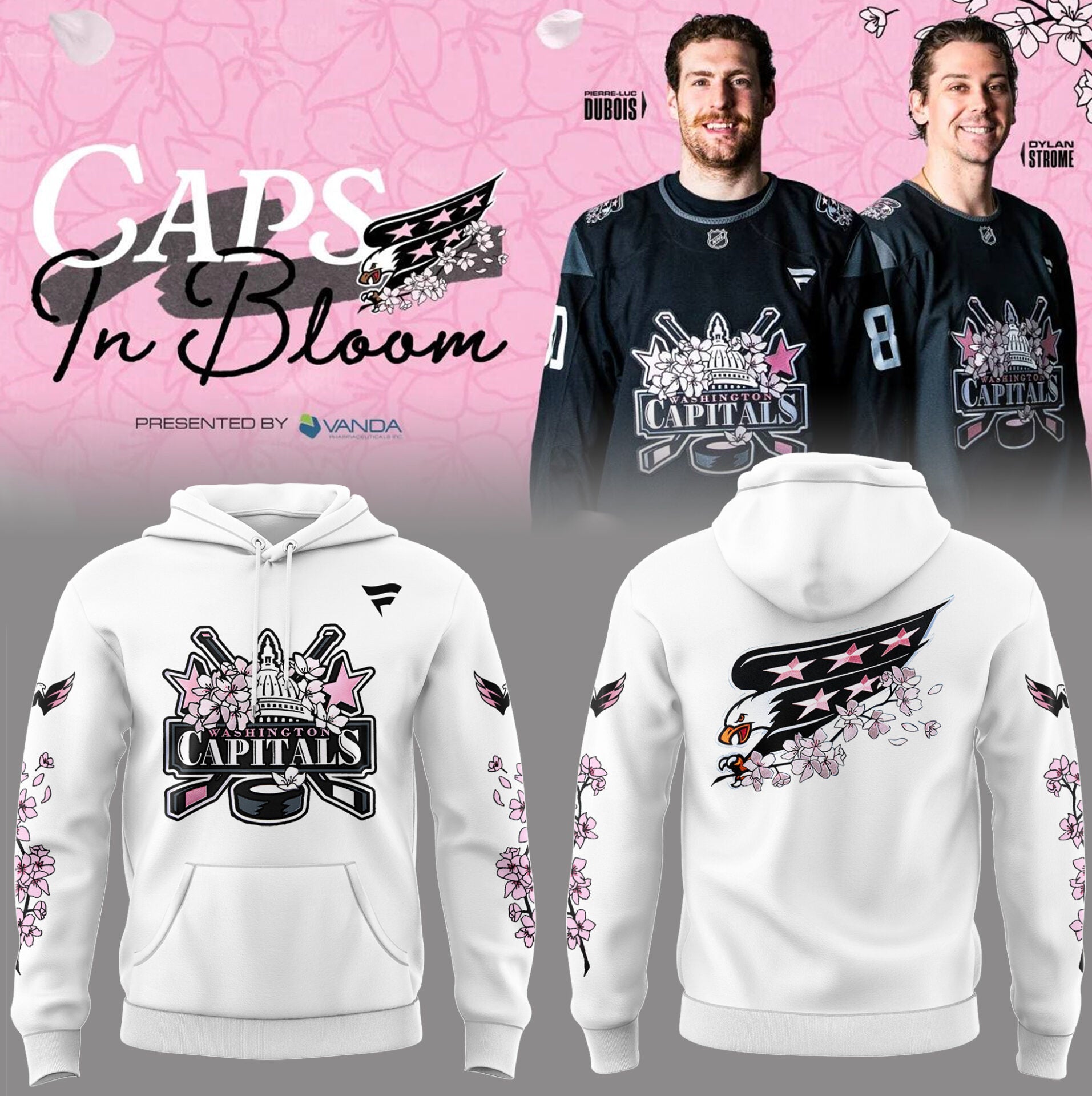 Washington Capitals Caps In Bloom Cherry Blossom Hoodie