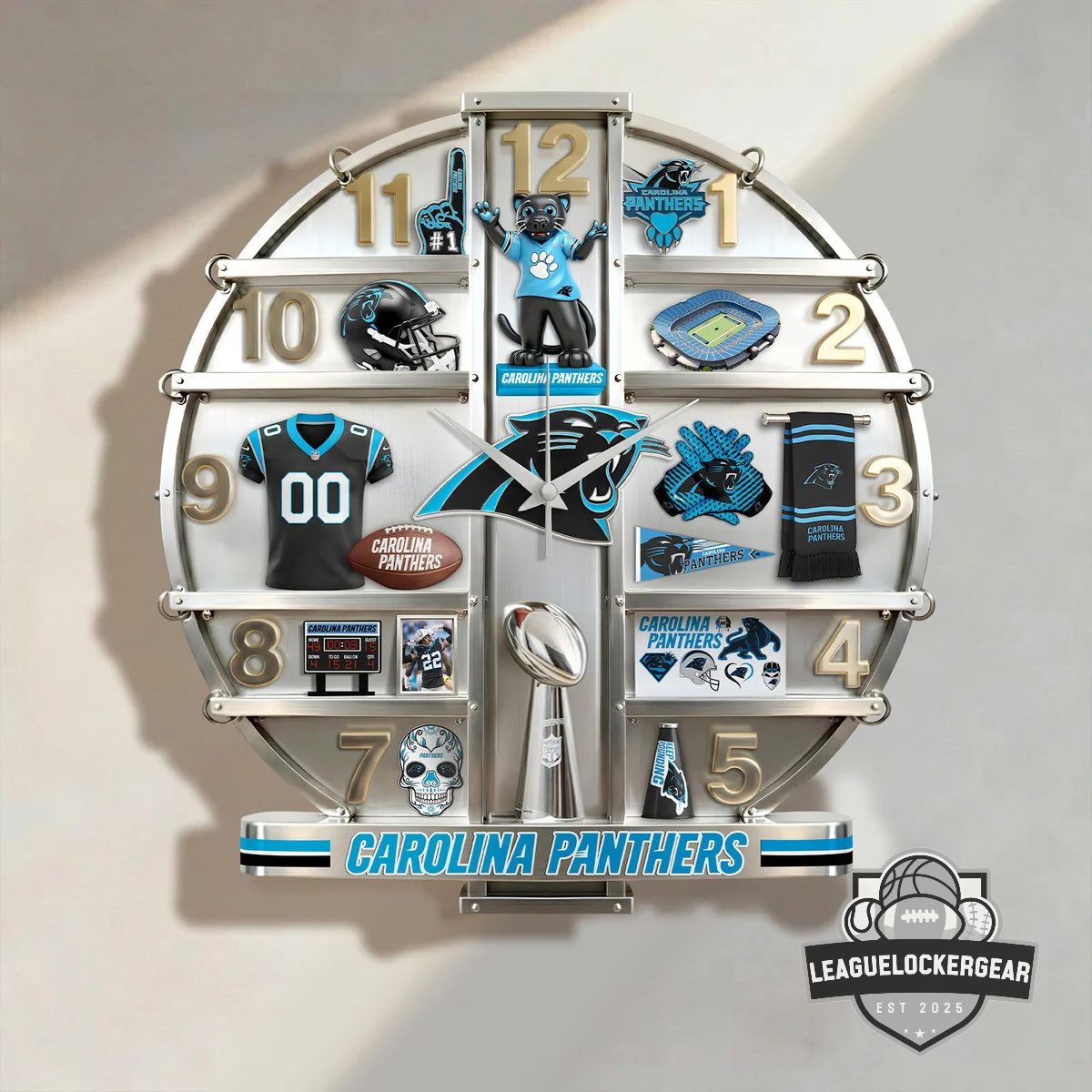 Carolina Panthers 3D Visual Effect Acrylic Wall Clock