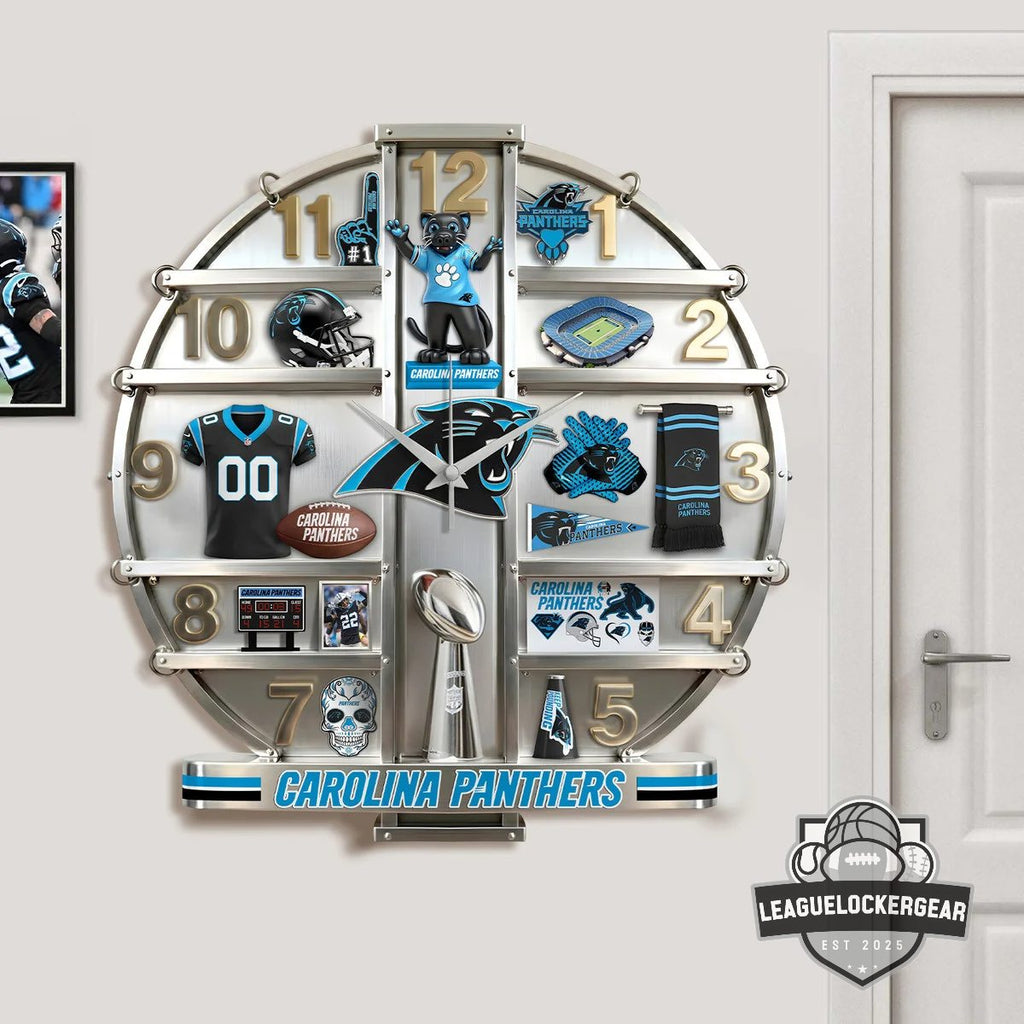 Carolina Panthers 3D Visual Effect Acrylic Wall Clock