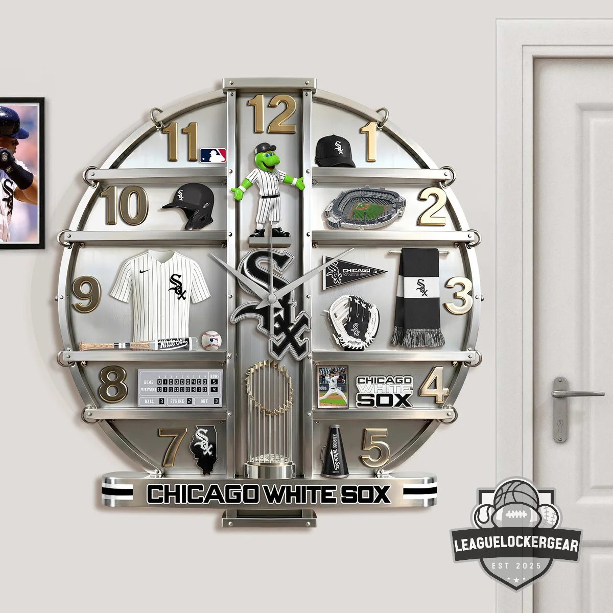 Chicago White Sox 3D Visual Effect Acrylic Wall Clock