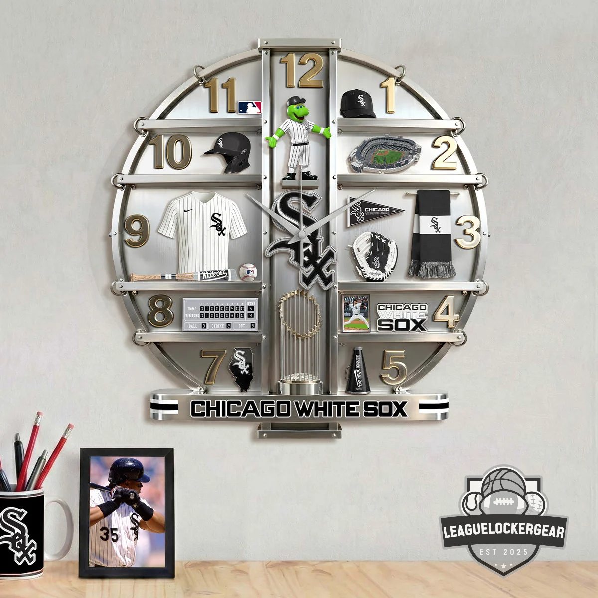 Chicago White Sox 3D Visual Effect Acrylic Wall Clock