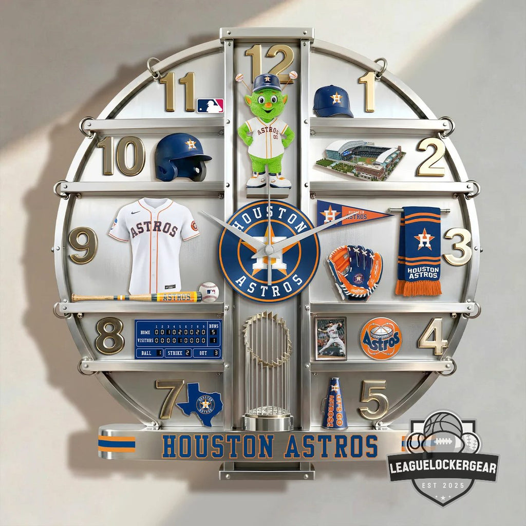 Houston Astros 3D Visual Effect Acrylic Wall Clock