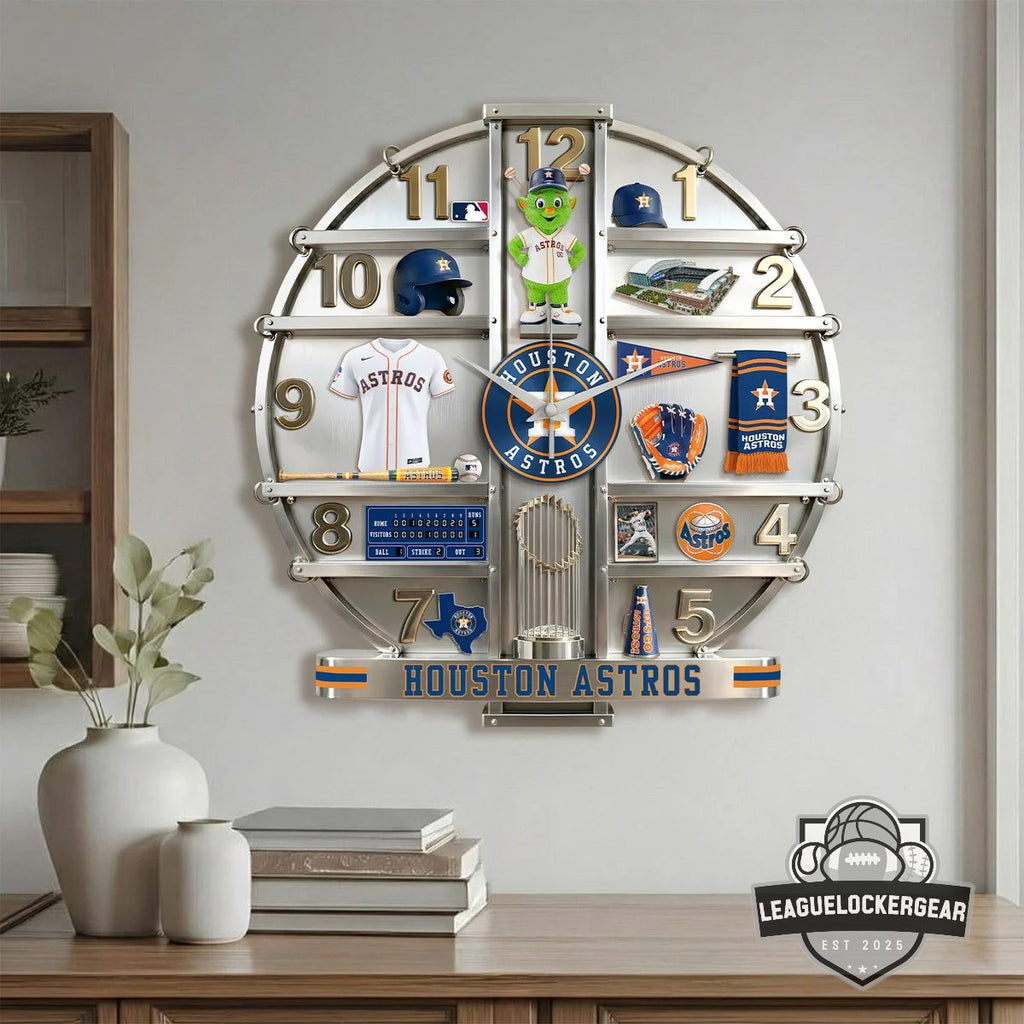 Houston Astros 3D Visual Effect Acrylic Wall Clock
