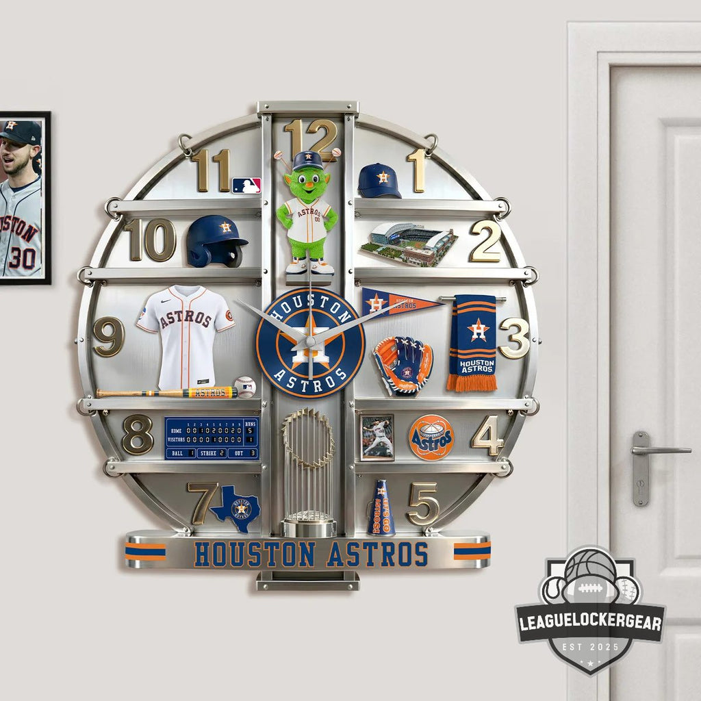 Houston Astros 3D Visual Effect Acrylic Wall Clock