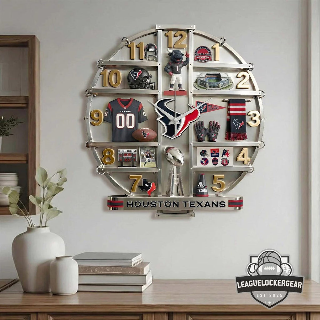 Houston Texans Decorative 3D Visual Effect Acrylic Wall Clock