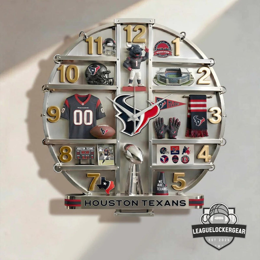 Houston Texans Decorative 3D Visual Effect Acrylic Wall Clock