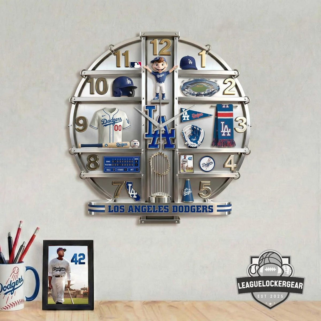 Los Angeles Dodgers 3D Visual Effect Acrylic Wall Clock