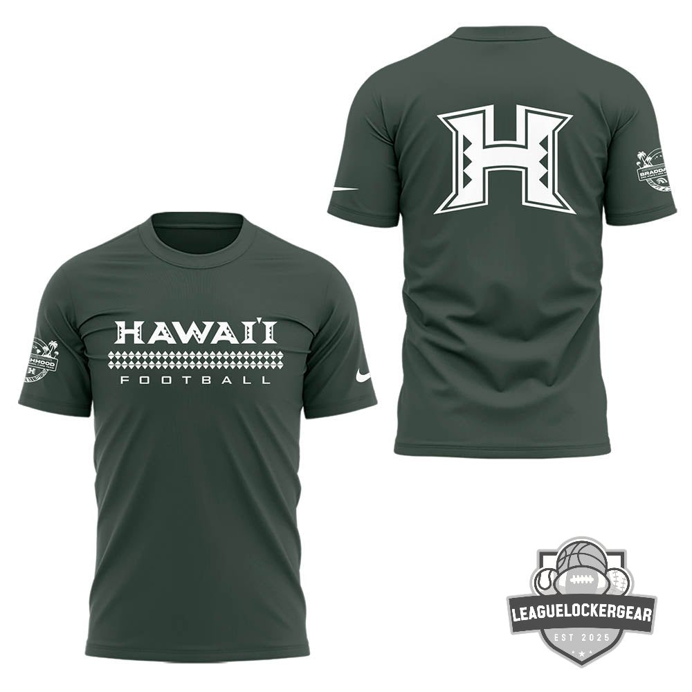 Hawaii Rainbow Warriors Football Kapa Pattern Braddahhood T-Shirt