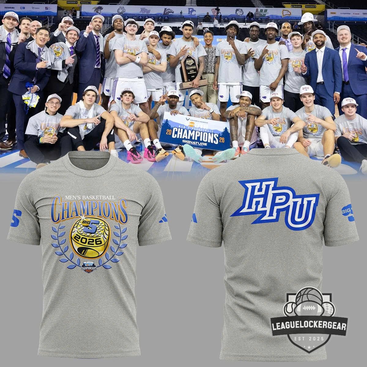 High Point Panthers 2026 Big South Men’s Basketball Tournament Champions T-Shirt