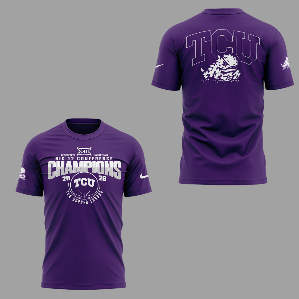 TCU Horned Frogs Women’s Basketball Big 12 Conference Champions 2026 T-Shirt