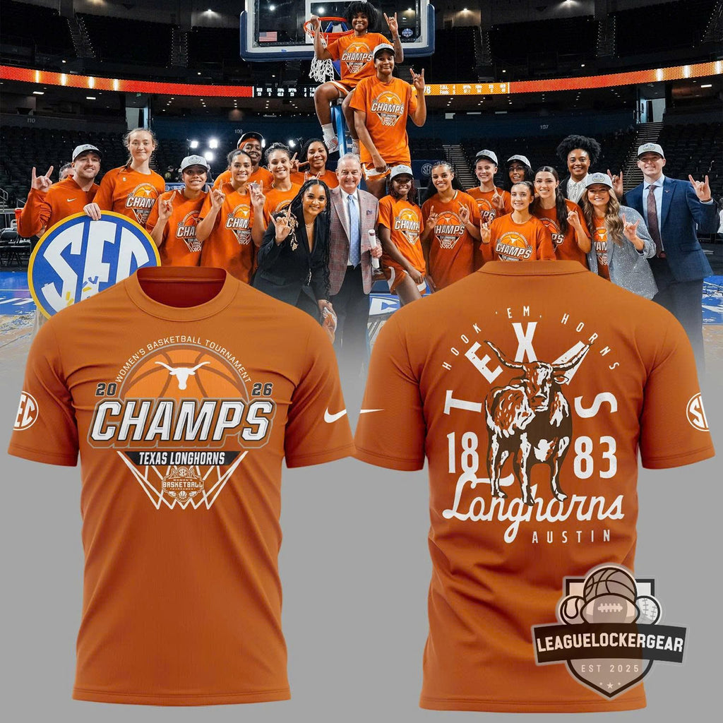 Texas Longhorns 2026 Women’s Basketball Tournament Champs T-Shirt