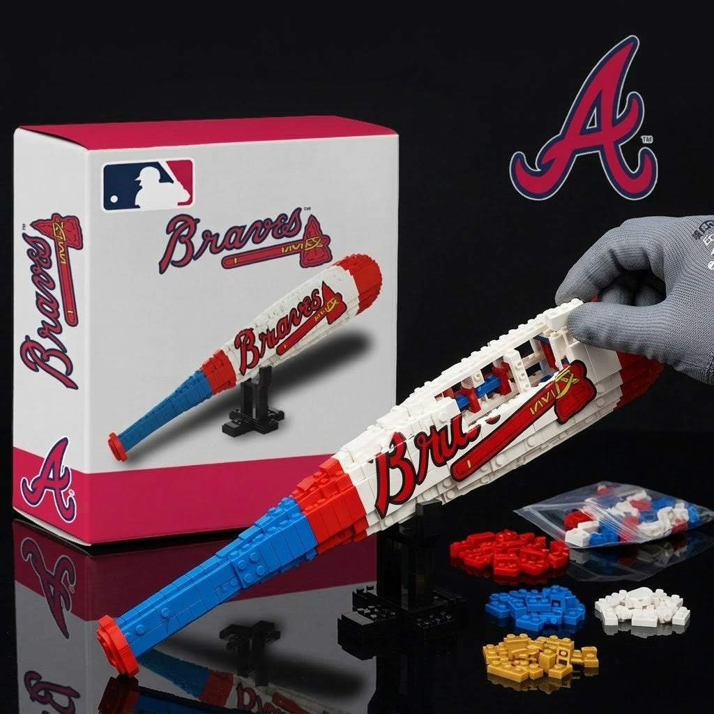 Atlanta Braves Baseball Bat Building Block Set