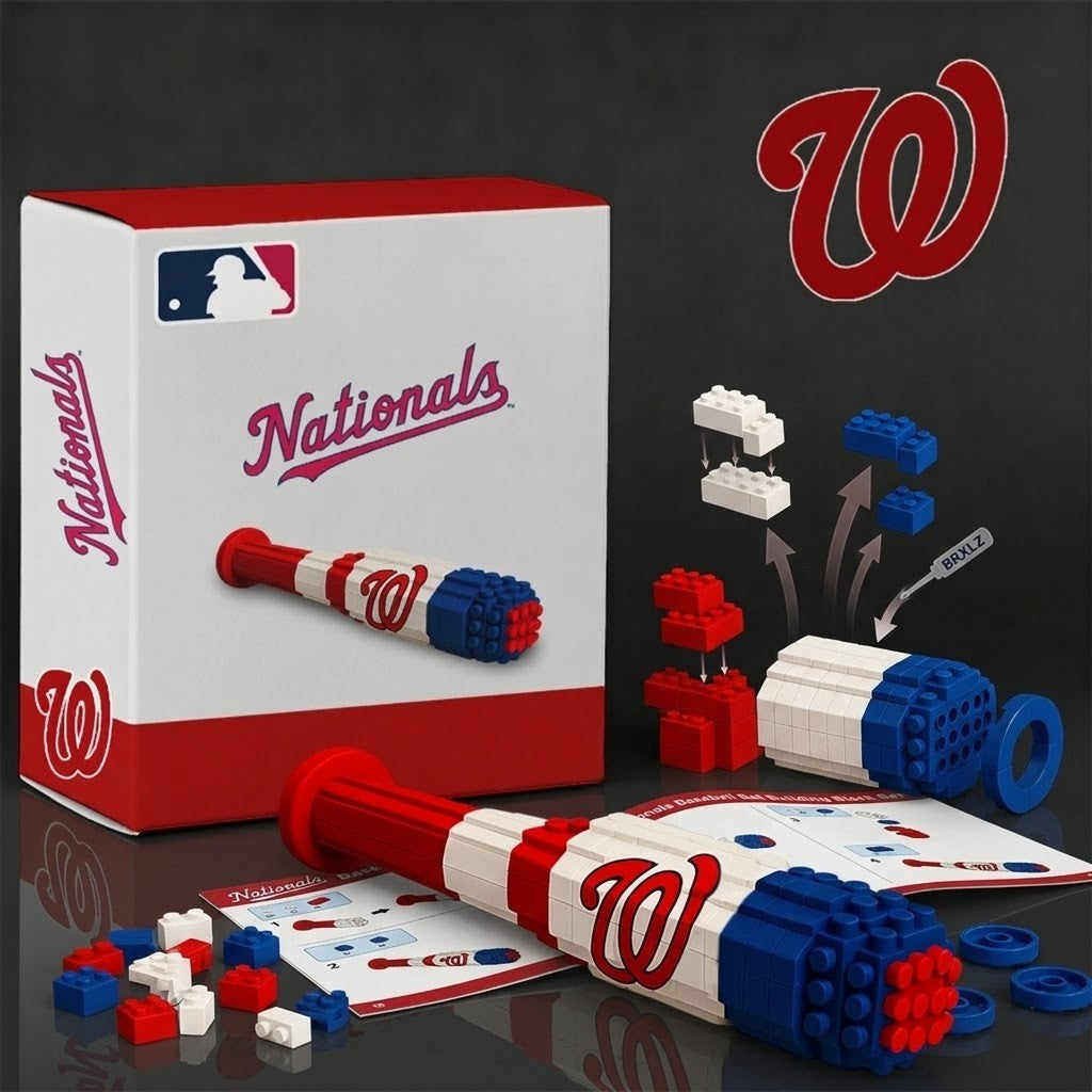 Washington Nationals Baseball Bat Building Blocks Set