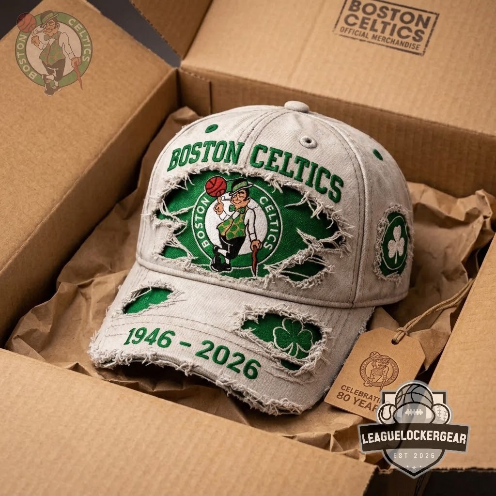 Boston Celtics 80th Anniversary 1946-2026 Distressed Hat