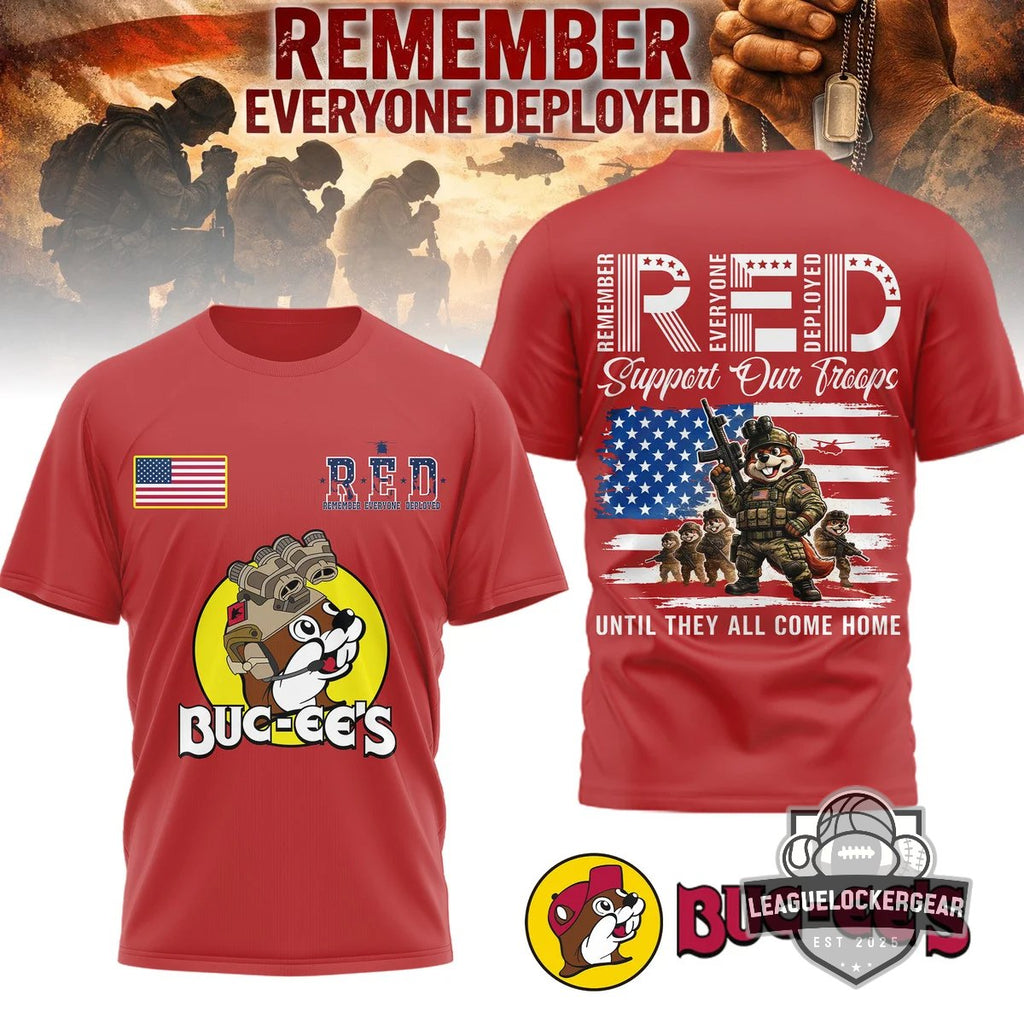 Buc-ee’s Remember Everyone Deployed Military Support T-Shirt