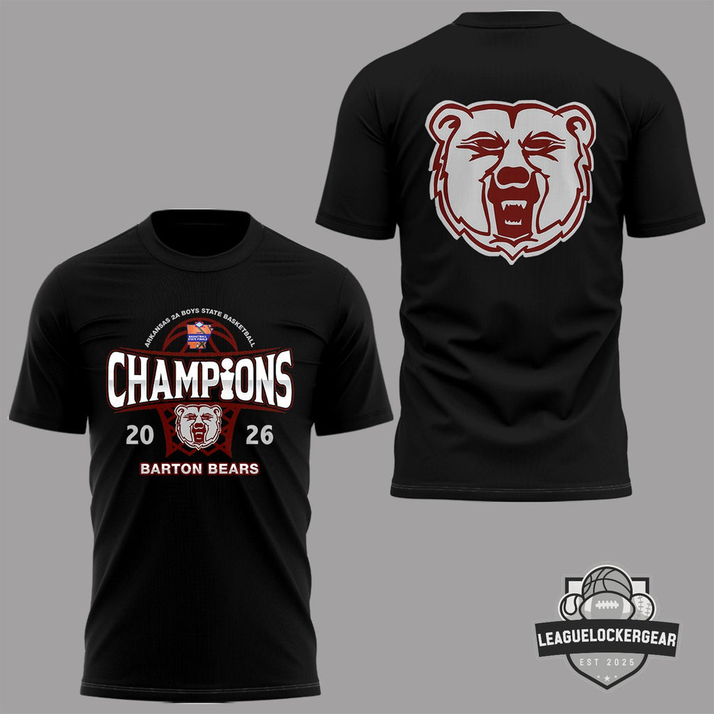 Barton Bears Arkansas 2A Boys Basketball State Champions 2026 T-Shirt