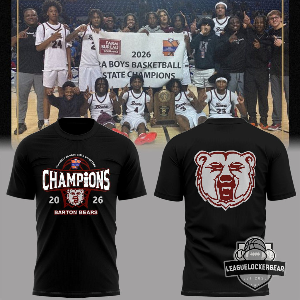 Barton Bears Arkansas 2A Boys Basketball State Champions 2026 T-Shirt