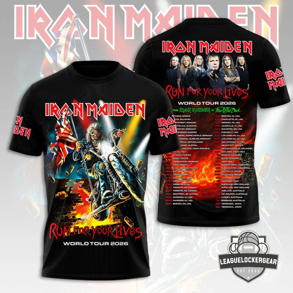 Iron Maiden Run For Your Lives World Tour 2026 3D T-Shirt