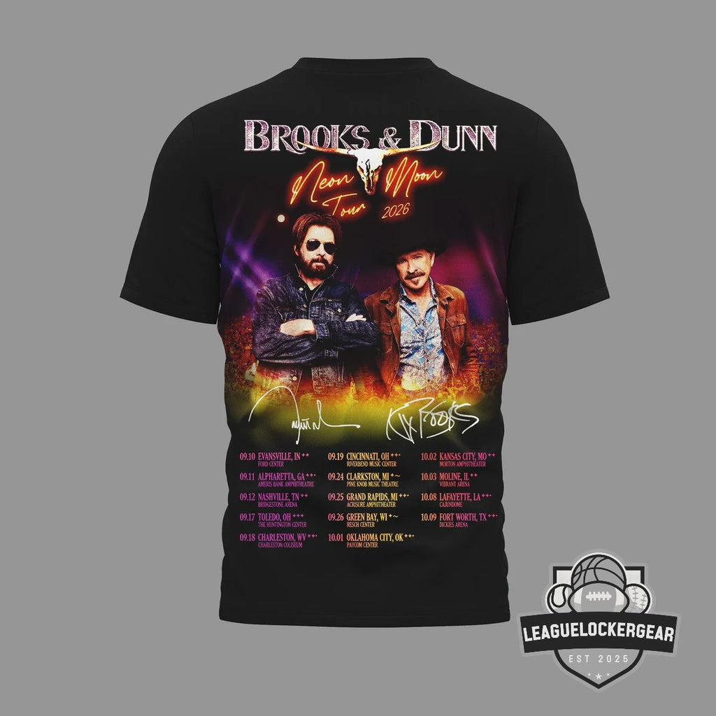 Brooks & Dunn Neon Moon Tour 2026 Signatures T-Shirt