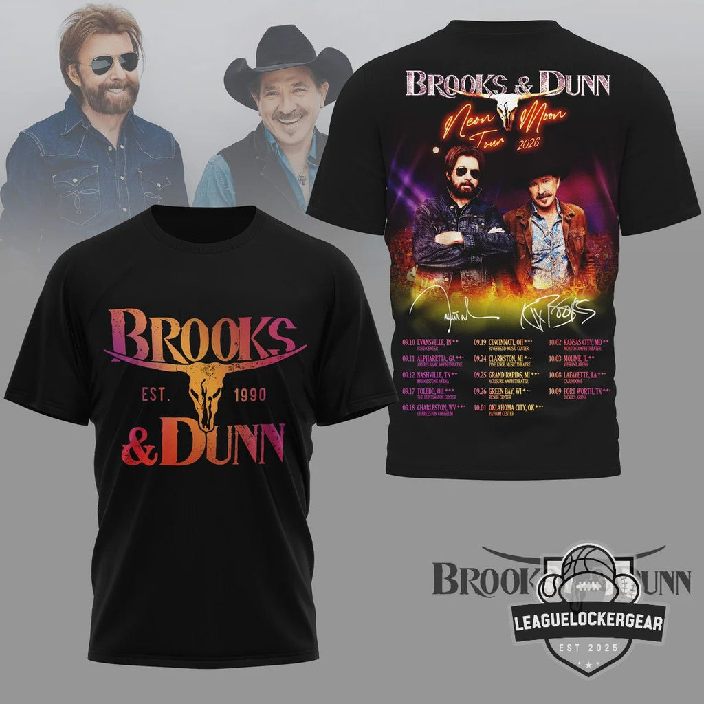 Brooks & Dunn Neon Moon Tour 2026 Signatures T-Shirt