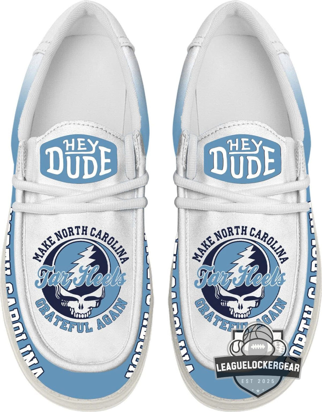 North Carolina Tar Heels Grateful Dead Make Grateful Again Hey Dude Shoes