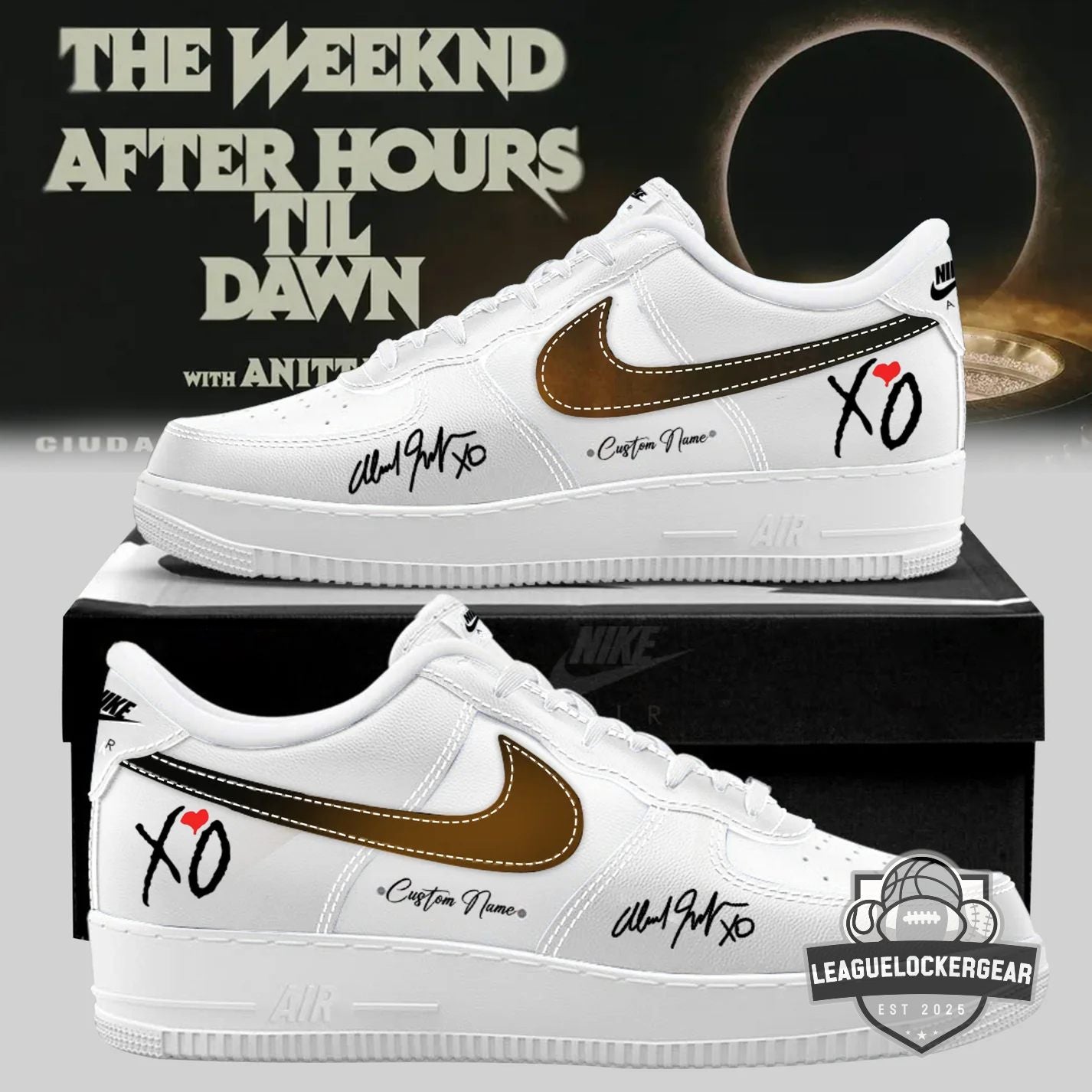 The Weeknd After Hours Til Dawn Tour Custom Air Force 1 Shoes