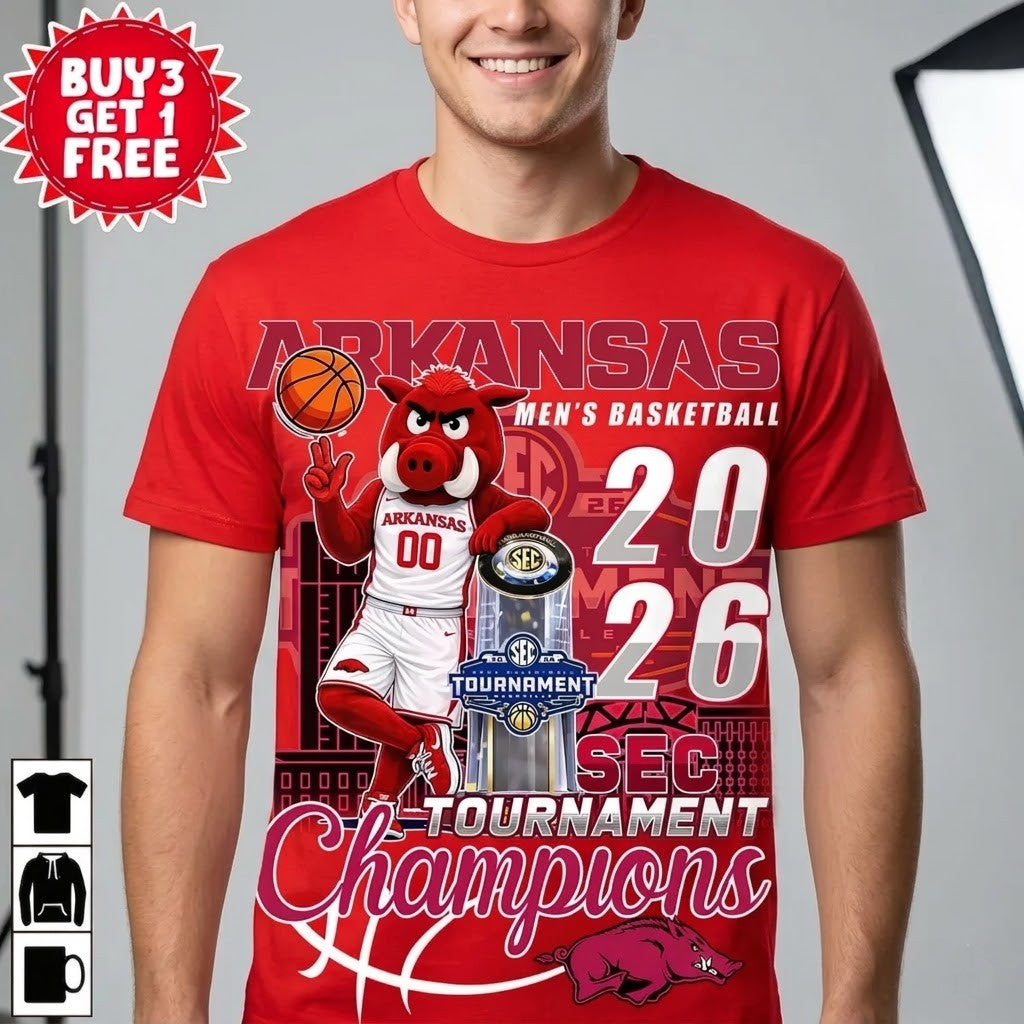 Arkansas Men’s Basketball 2026 SEC Tournament Champions T-Shirt