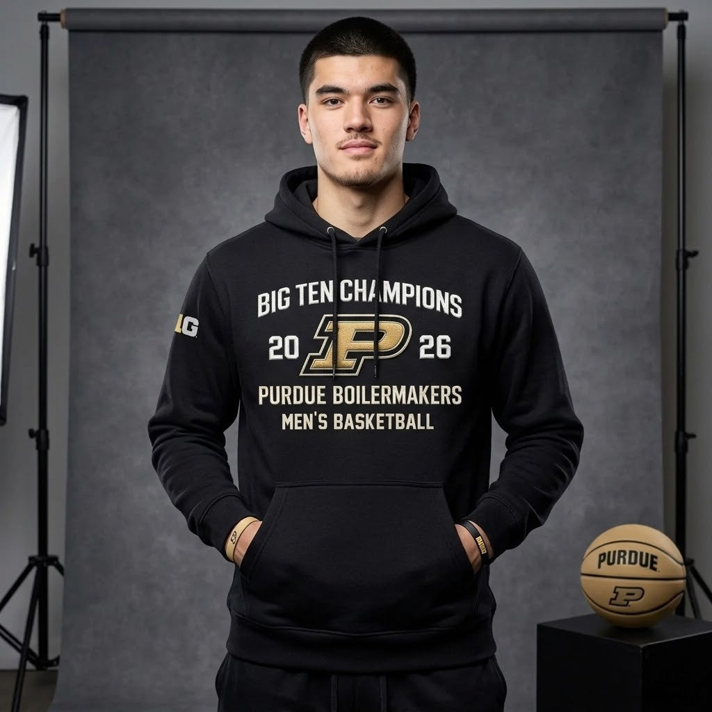Purdue Boilermakers 2026 Big Ten Champions Men’s Basketball Hoodie