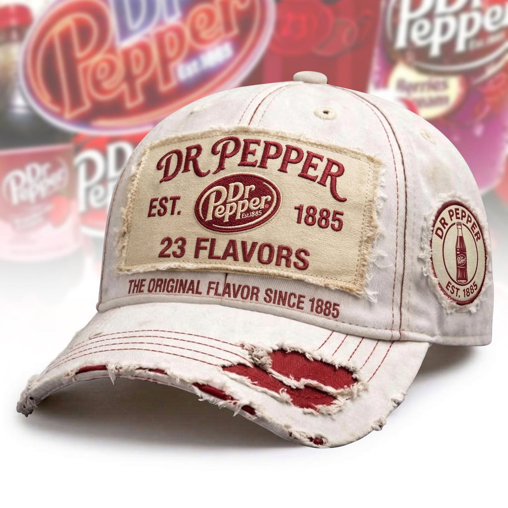 Dr Pepper Vintage Est 1885 23 Flavors Baseball Cap
