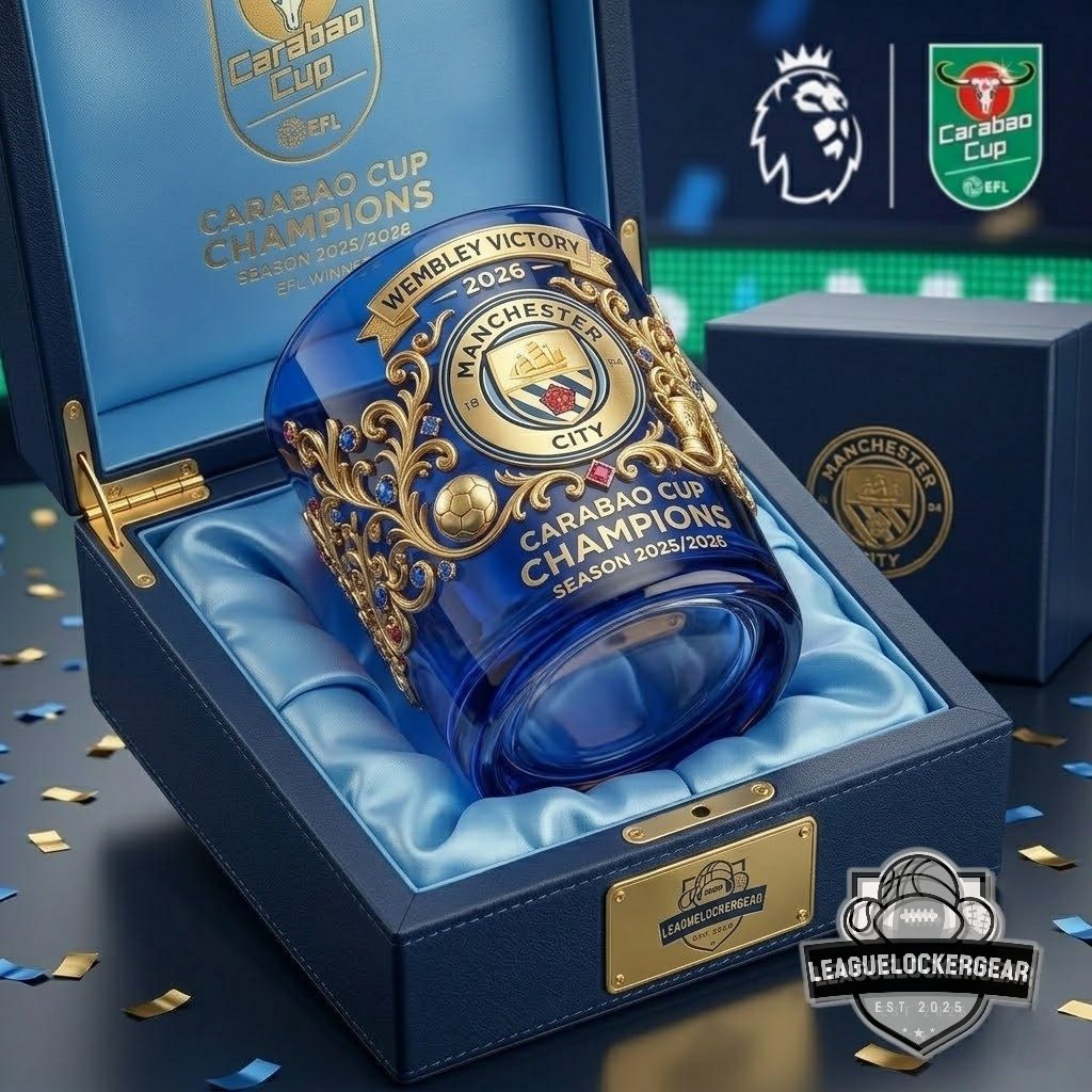 Manchester City Carabao Cup Champions Season 2025/2026 Whiskey Glass