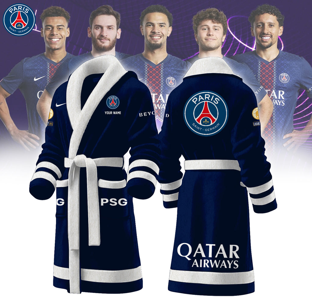 Paris Saint-Germain Personalized Qatar Airways Bathrobe
