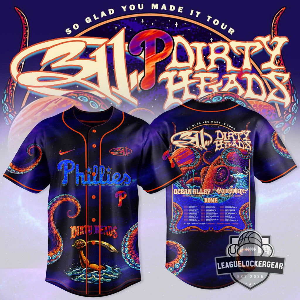 311 Dirty Heads Philadelphia Phillies So Glad You Made It Tour Baseball Jersey