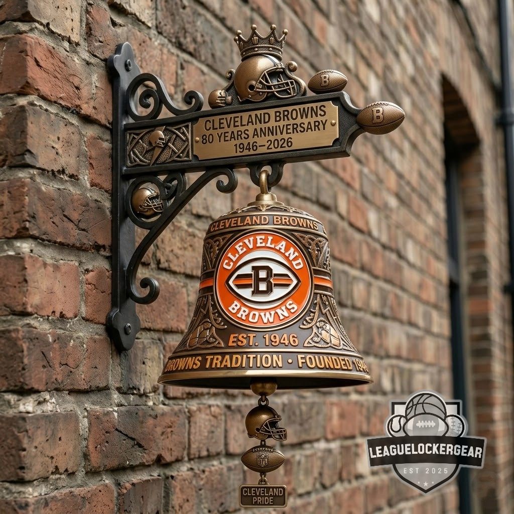 Cleveland Browns 80 Years Anniversary 1946-2026 Hanging Bell