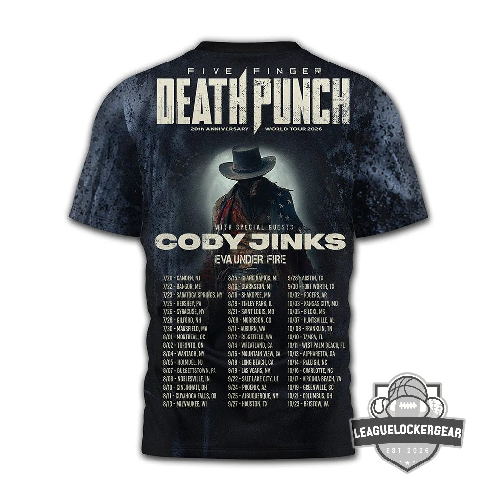 Five Finger Death Punch 20th Anniversary World Tour T-Shirt