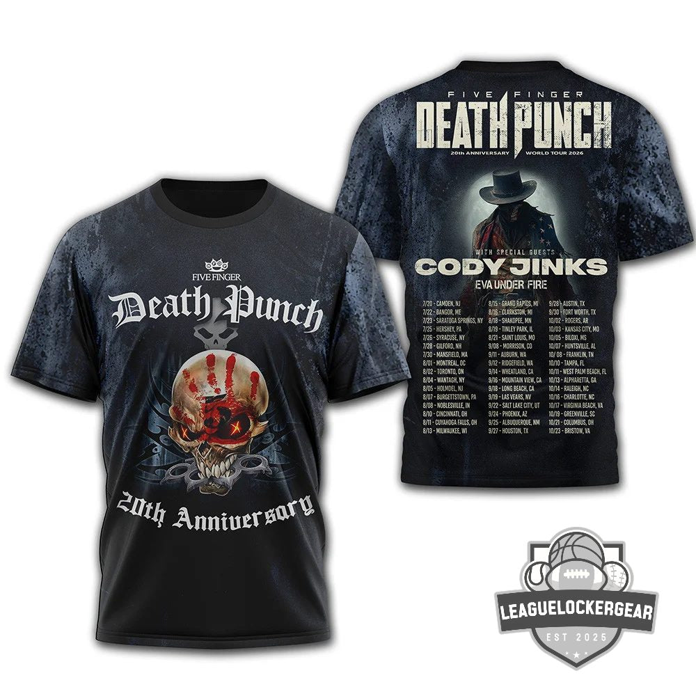 Five Finger Death Punch 20th Anniversary World Tour T-Shirt