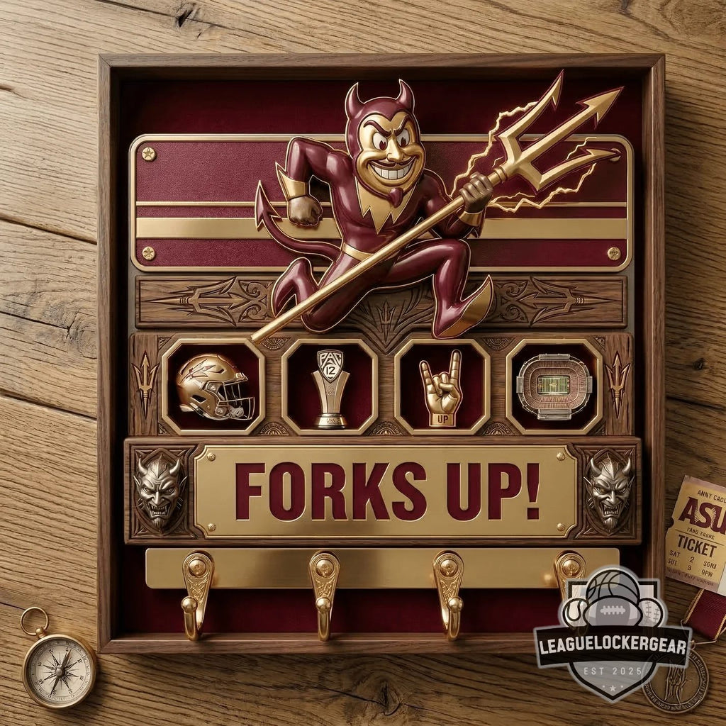 Arizona State Sun Devils Forks Up Wall Mounted Key Holder
